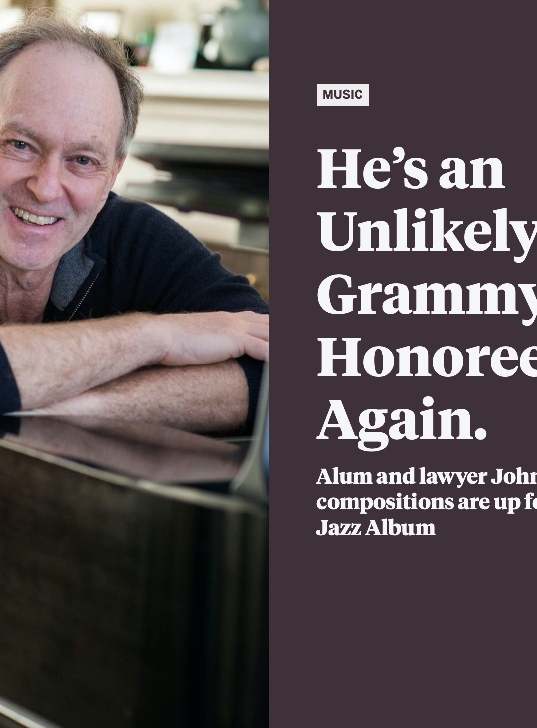 John Finbury an Unlikely Grammy Honoree