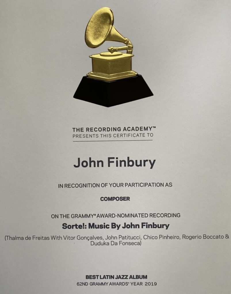 John Finbury 2020 Grammy Notification Sorte Photo