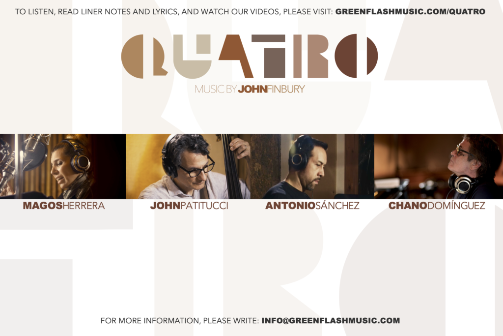 Quatro-Postcard-Back Photo By John Finbury Green Flash Music