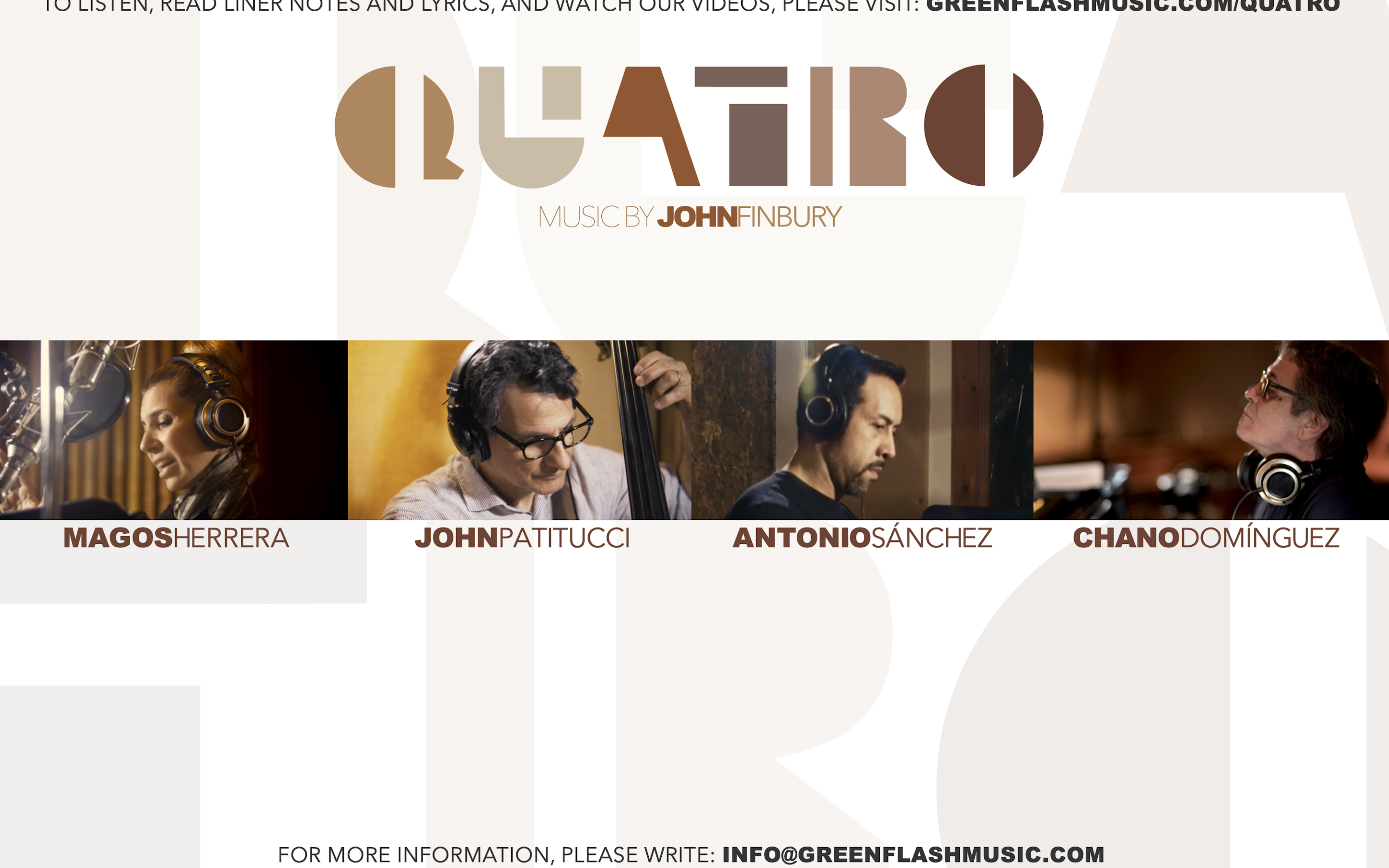 Diverse Unorthodox Jazz John Finbury Featuring Magos Herrera, Chano Domínguez, John Patitucci & Antonio Sánchez – Quatro