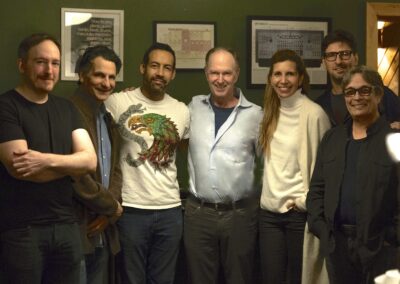 Group Photo of Emilio D. Miler, John Patitucci, Antonio Sánchez, John Finbury, Magos Herrera, Ari Lavigna, Chano Domínguez for Quatro Album