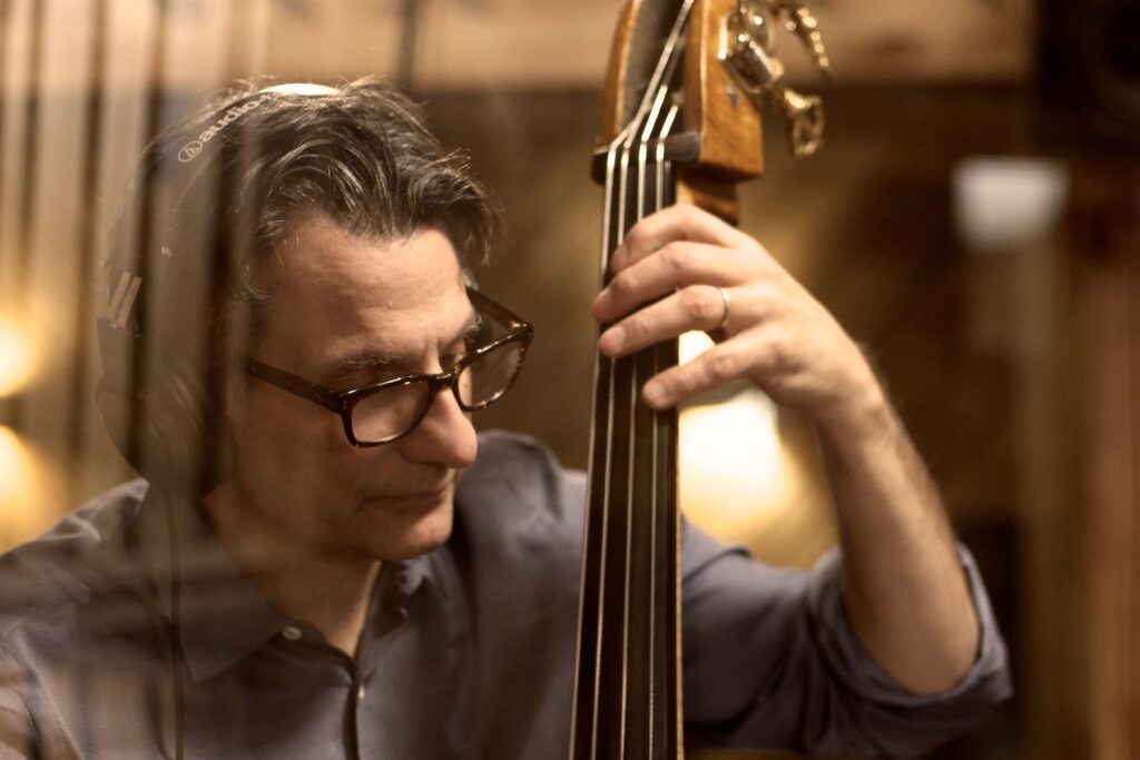 Photo of John Patitucci Recording Quatro for John Finbury